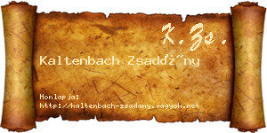 Kaltenbach Zsadány névjegykártya
